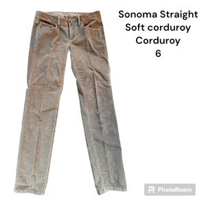 Sonoma Straight Leg Soft Corduroy 6 Lt Choc Brown Mid Rise VGUC